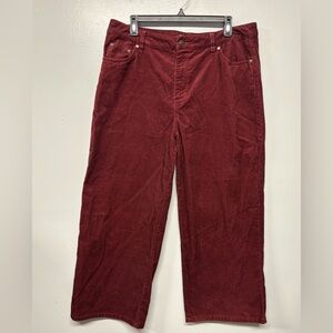 Boden 5-Pocket Corduroy Column Straight Leg Burgundy Jeans Size 12